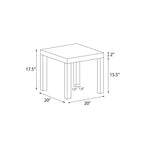 Parsons End Table, White\Black Oak\Canyon Walnut mesa  table side