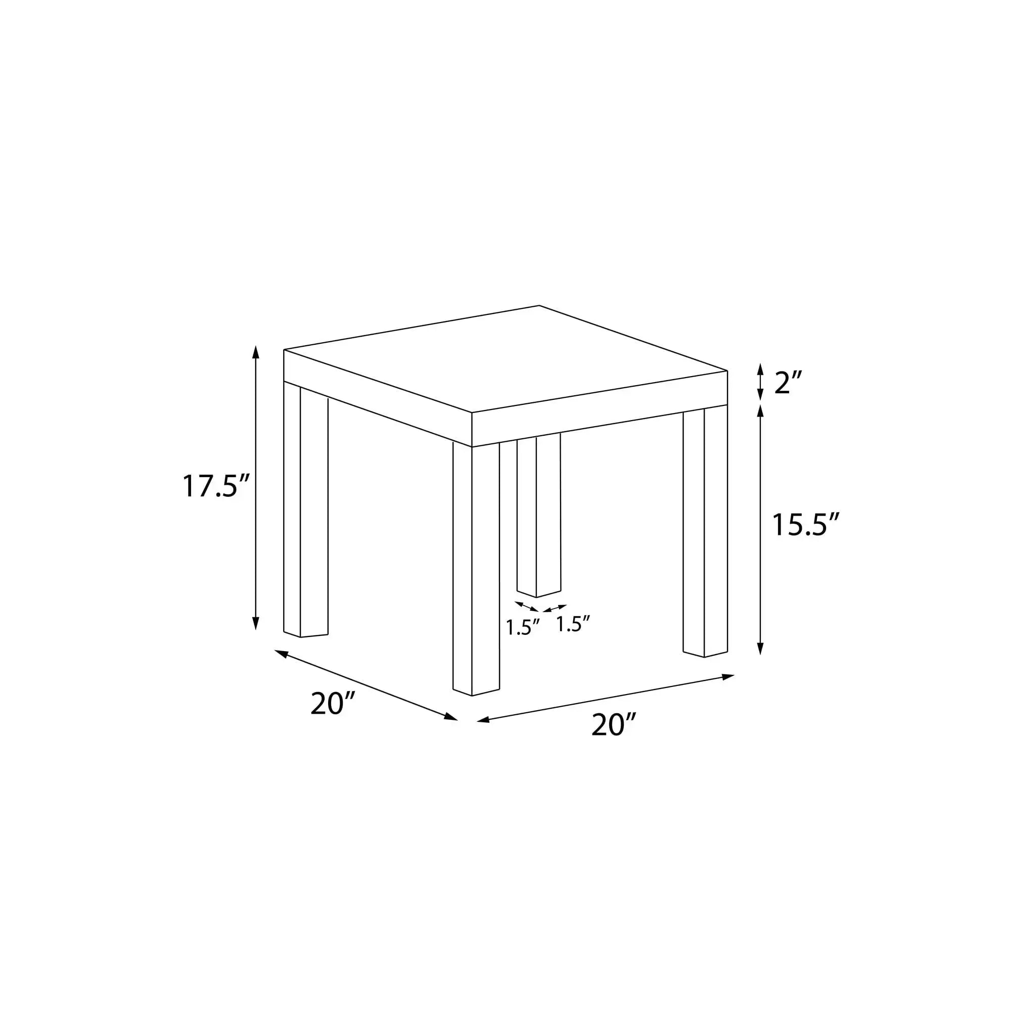 Parsons End Table, White\Black Oak\Canyon Walnut mesa  table side